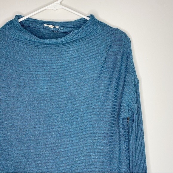 Lucky Brand Blue Ribbed Mockneck Sweater Winter Gorpcore Size Small - Picture 2 of 6